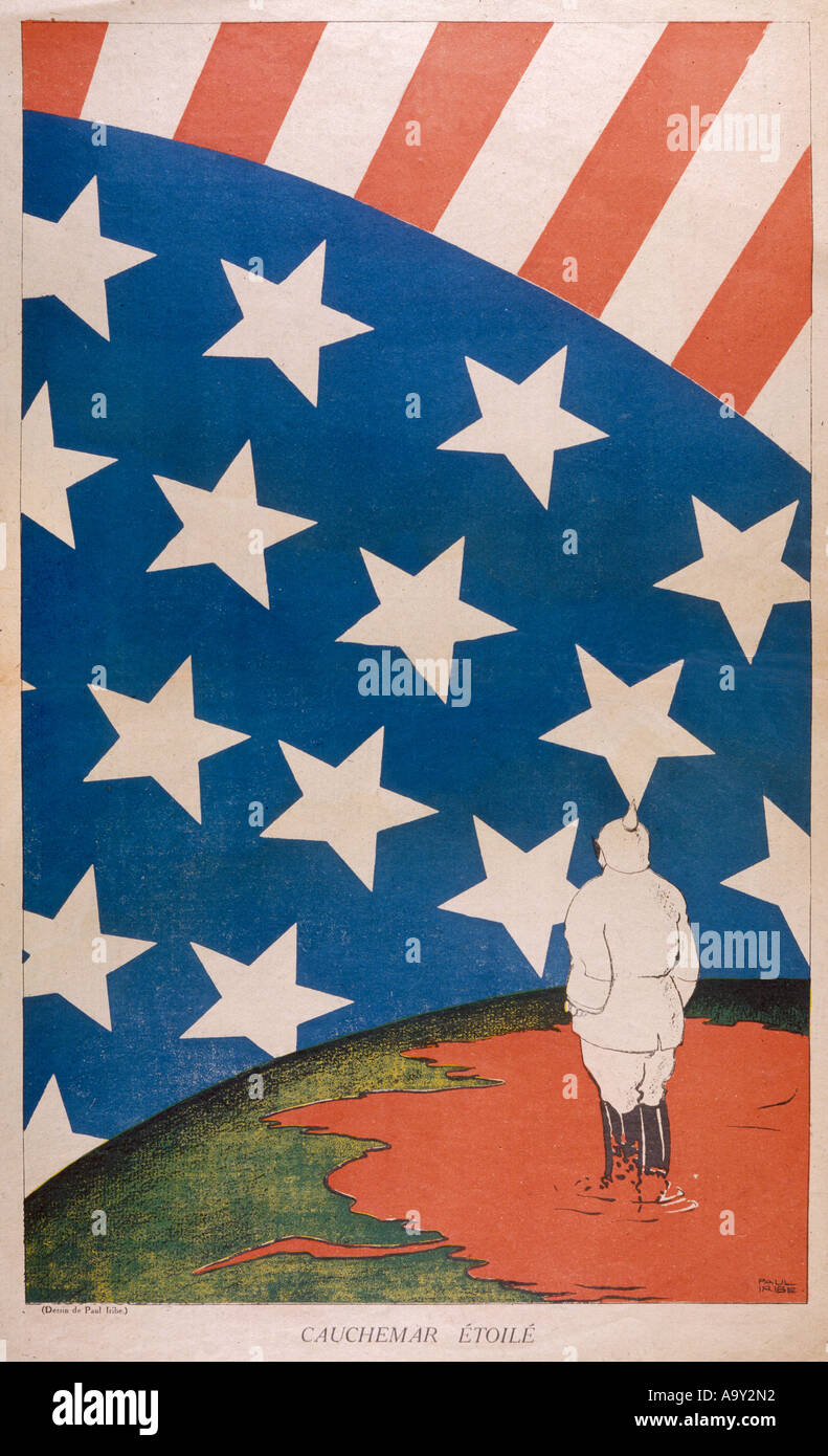 Ww1 Cartoon Usa Joins Stockfoto