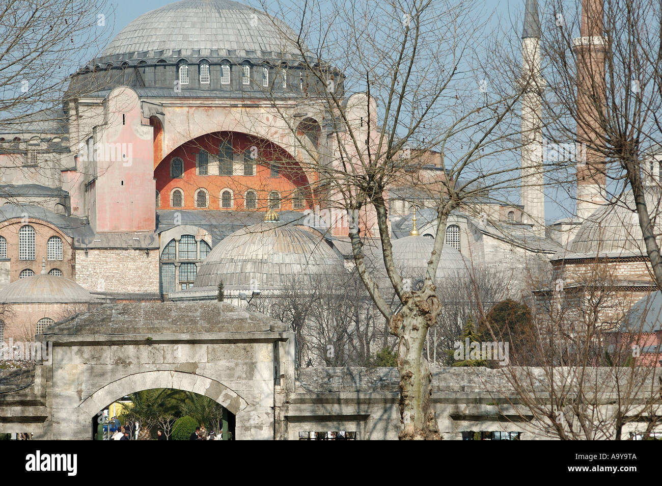 Ansicht von Aya Sofya im zeitigen Frühjahr. Istanbul, Türkei Stockfoto