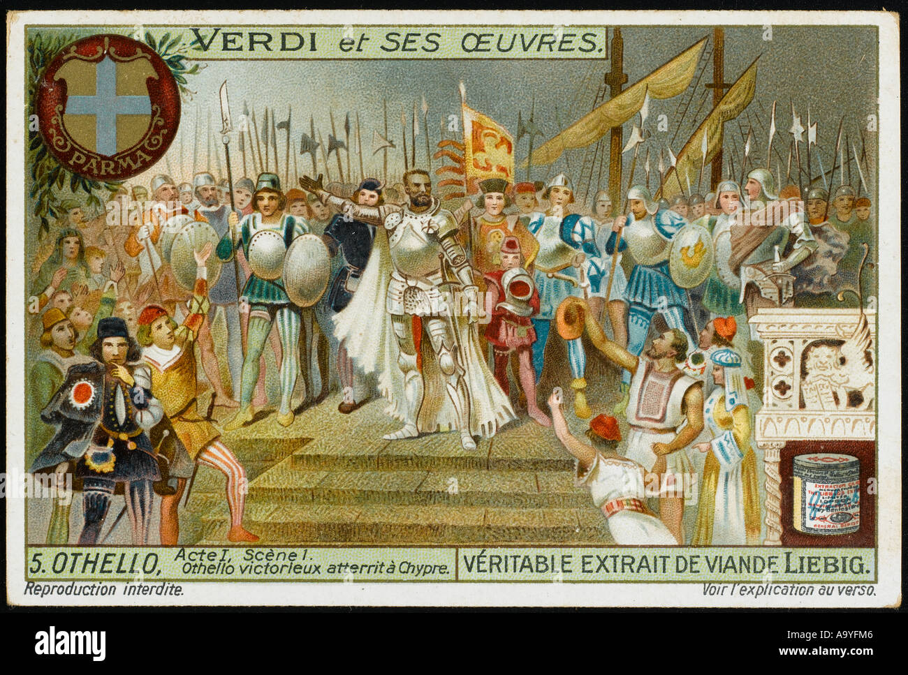 Verdis Otello Liebig Karte Stockfoto