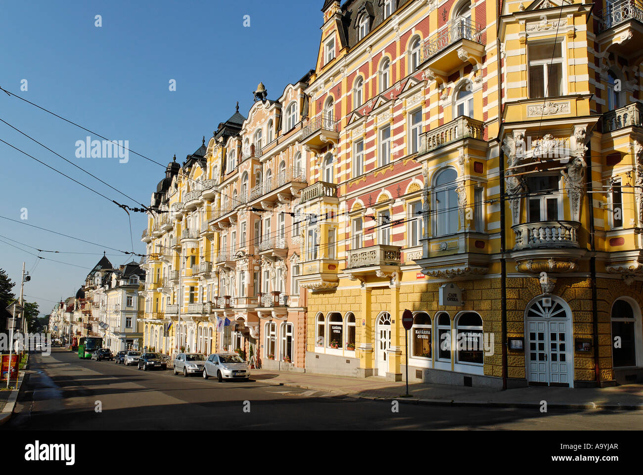 Hotel im Kurort Marianske Lazne, Marienbad, West-Böhmen, Tschechien Stockfoto