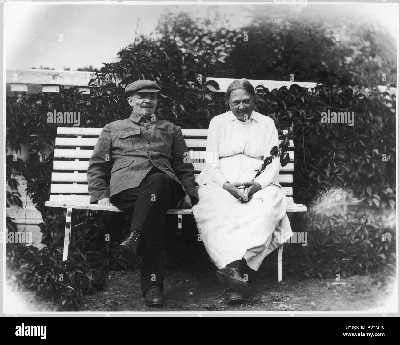 Lenin und Krupskaja 1922 Stockfoto