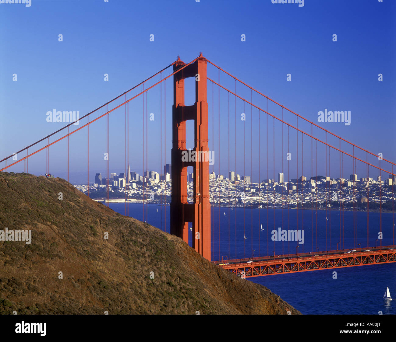 GOLDEN GATE BRÜCKE BUCHT VON SAN FRANCISCO MARIN COUNTY LANDZUNGEN SAN FRANCISCO KALIFORNIEN USA Stockfoto