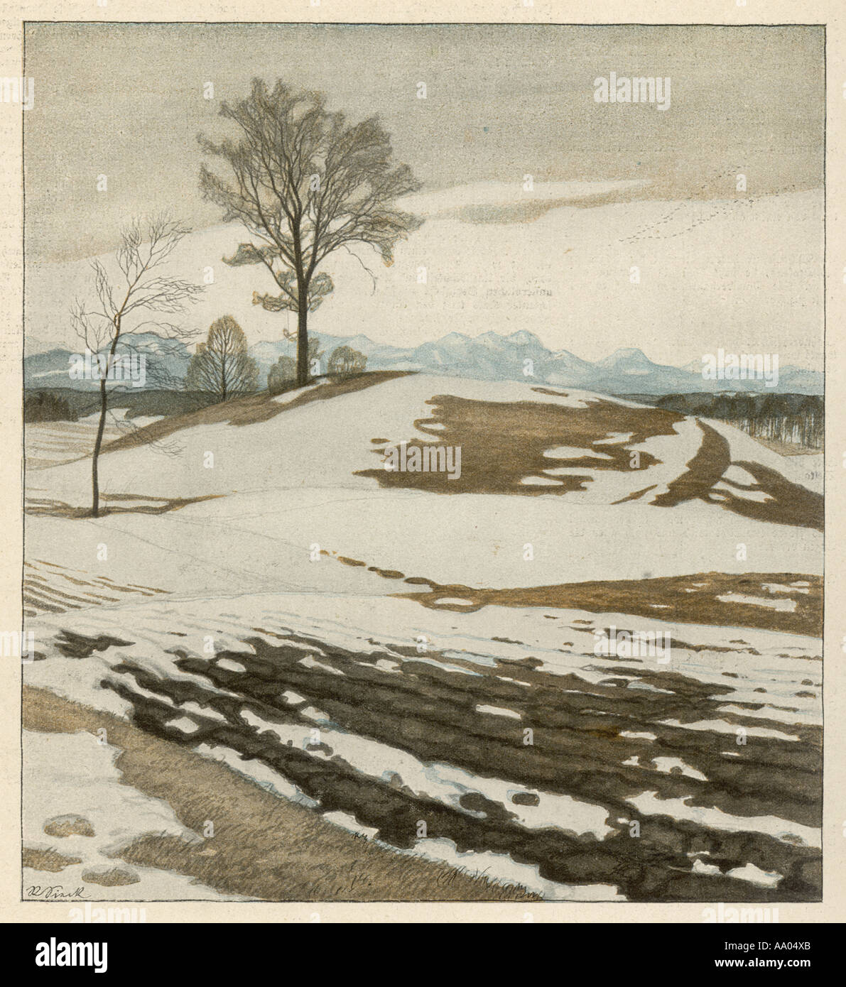 Frühling Zeit Tauwetter 1909 Stockfoto