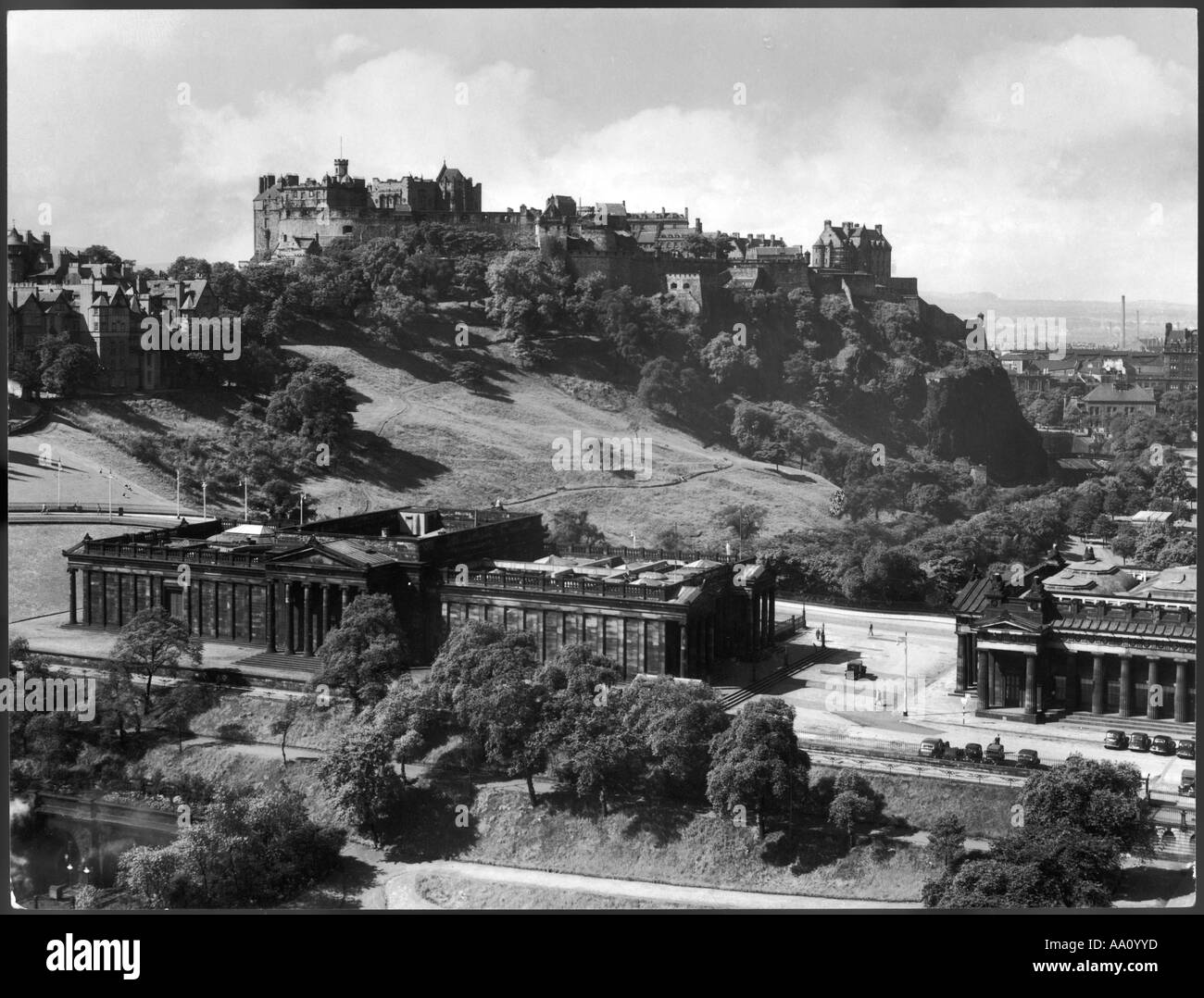 Edinburgh Castle 1940er Jahre Stockfoto