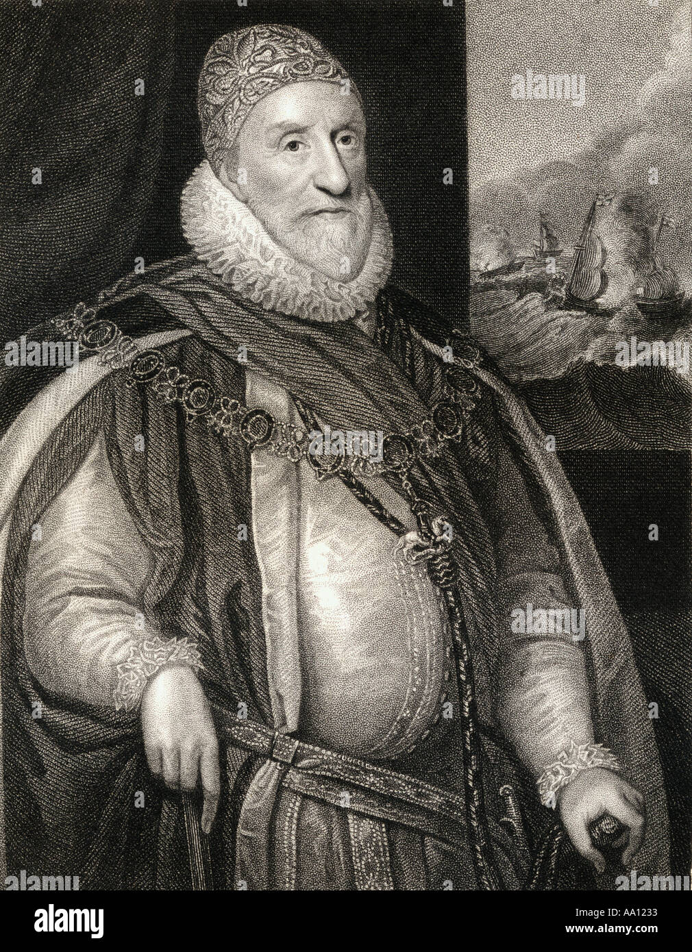 Charles Howard, 1. Earl of Nottingham aka 2 Baron Howard von Effingham, 1536 - 1624. Englische Lord high Admiral. Stockfoto