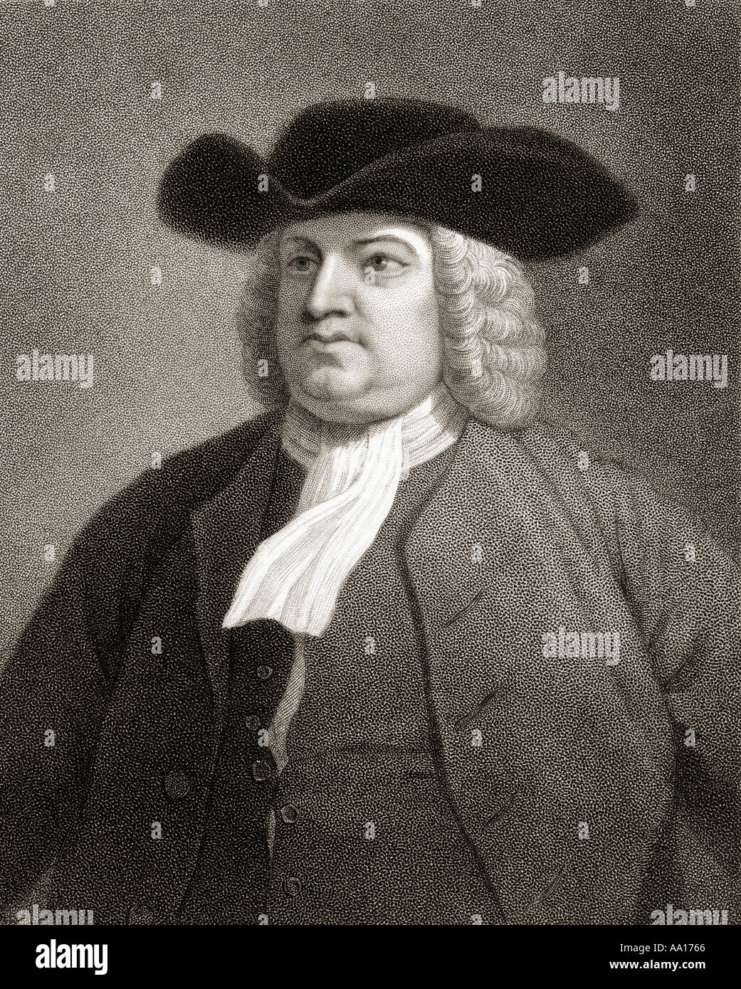 William Penn, 1644 - 1718. Englischer Edelmann, Schriftsteller, frühen Quäker, und Gründer der Englischen North American Colony der Provinz Pennsylvania. Stockfoto