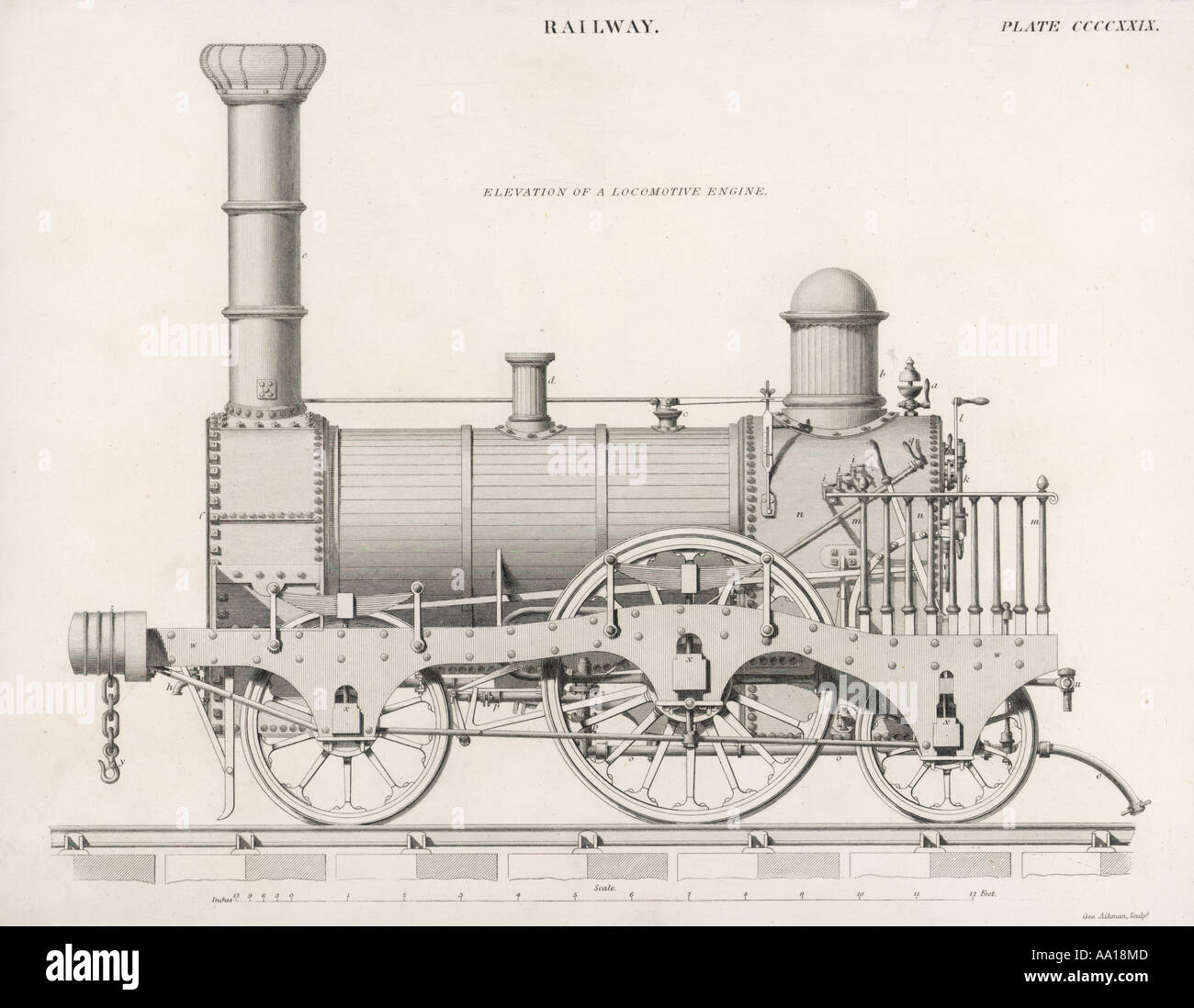 Lokomotive der 1840er Jahre Stockfoto