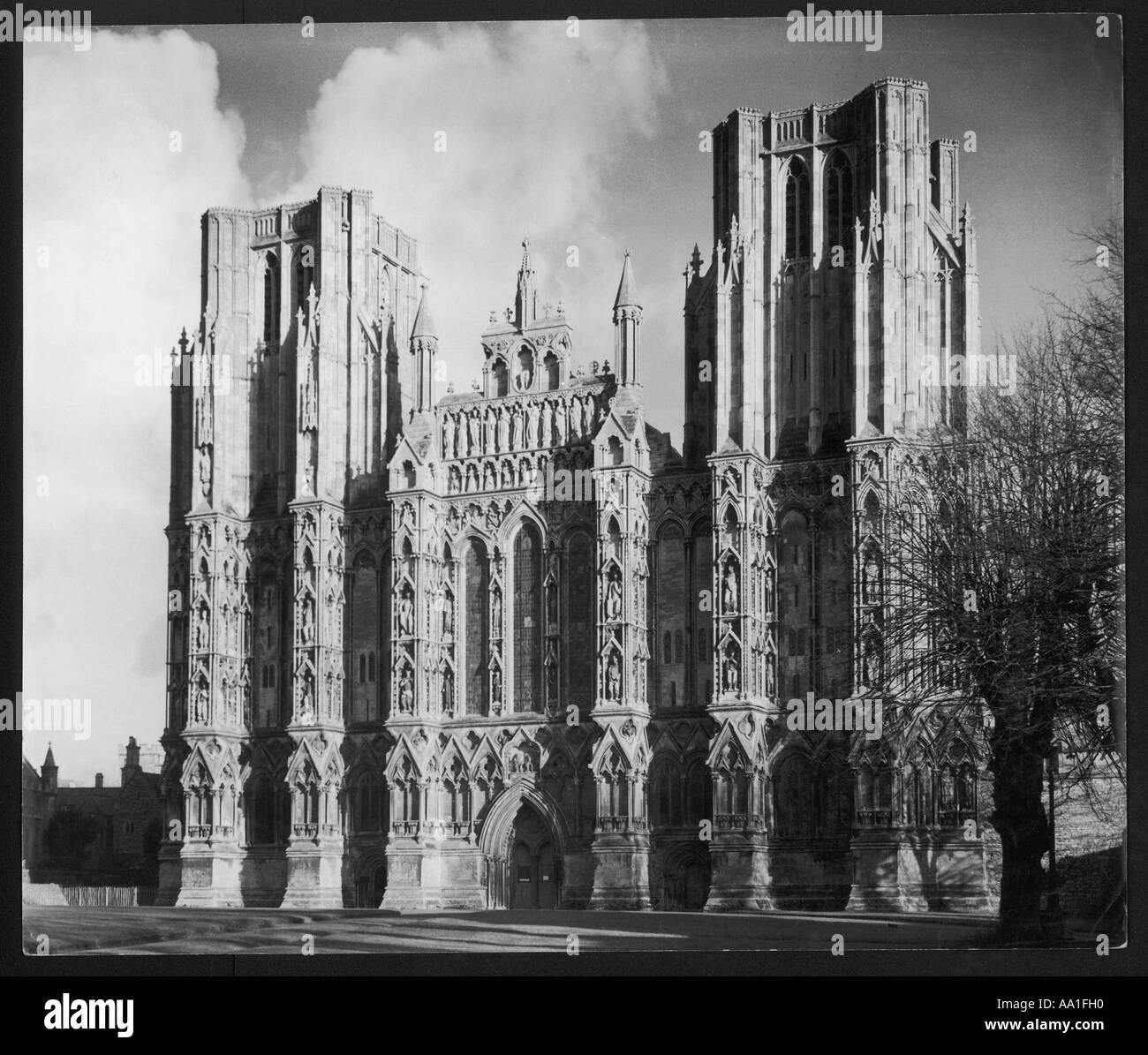 Wells Cathedral der 1950er Jahre Stockfoto