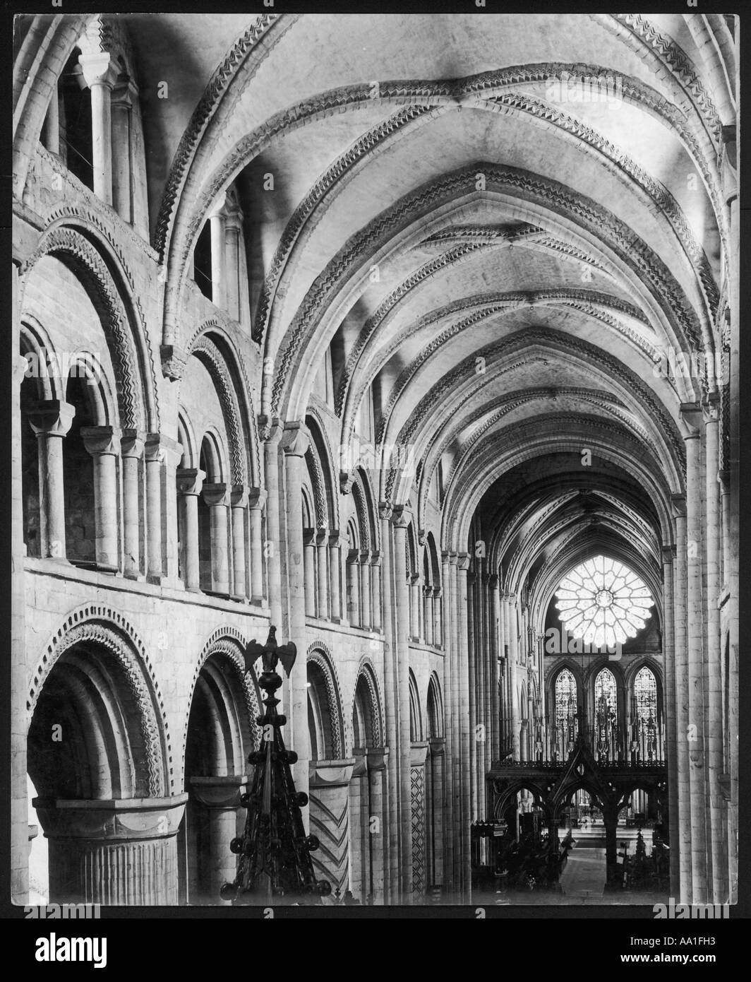 Durham Kathedrale der 1950er Jahre Stockfoto