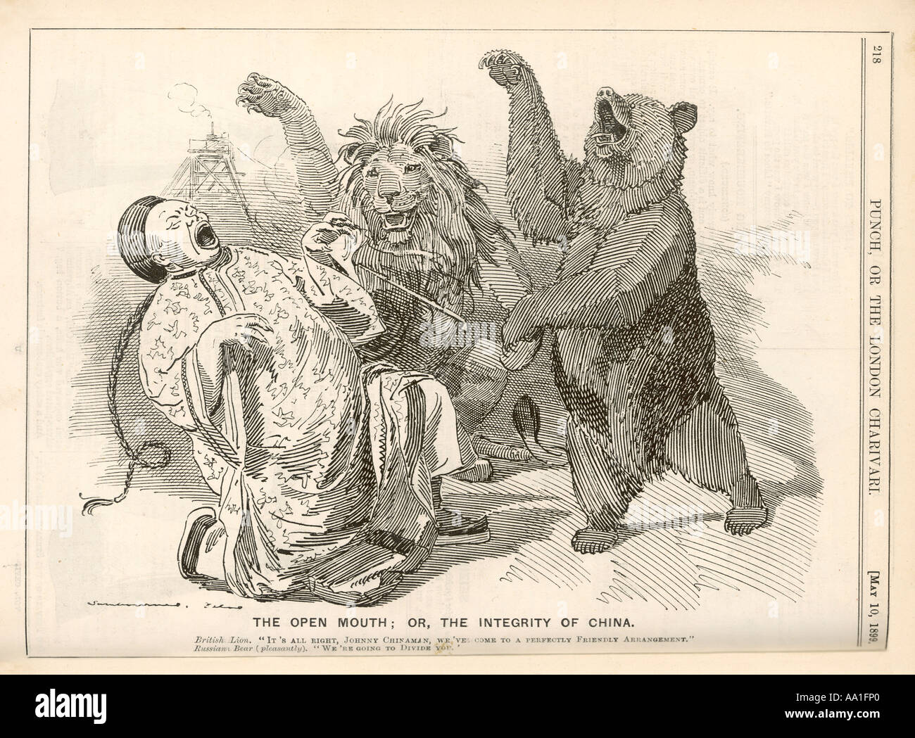 Punch-Karikatur 1899 Stockfoto