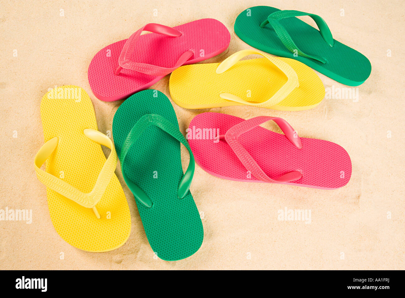 Flip Flops am Strand Stockfoto