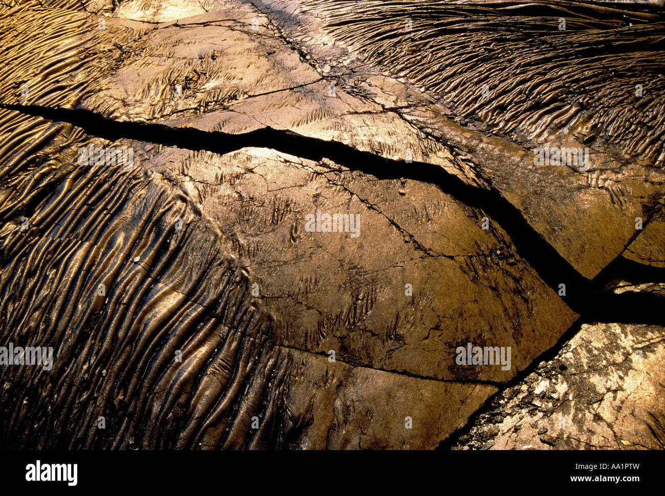 Lavakruste, Hawaiʻi-Volcanoes-Nationalpark, Hawaii, USA Stockfoto