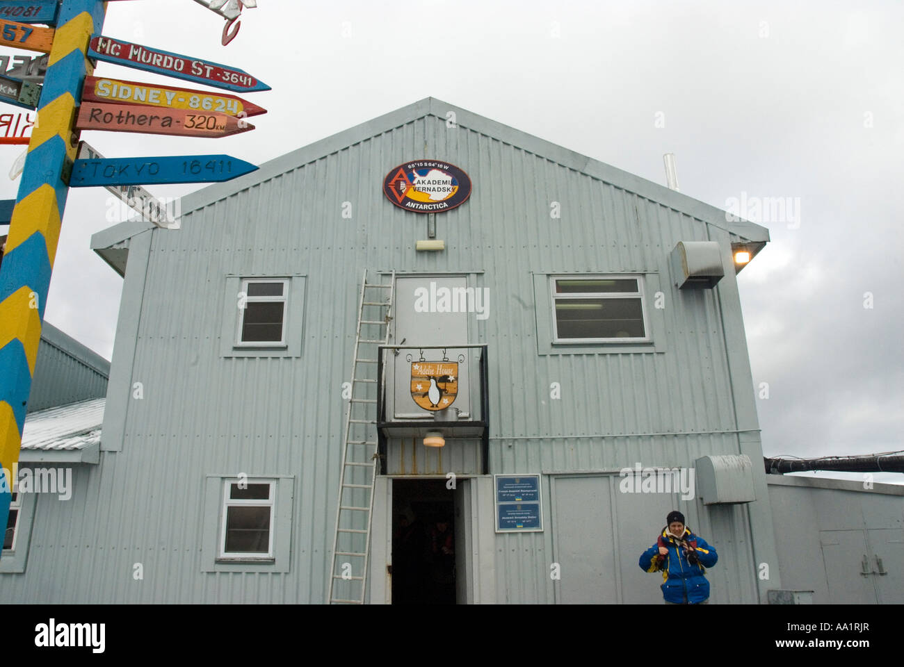 Akademi Vernadsky wissenschaftliche Forschungsstation, Antarktis. Stockfoto