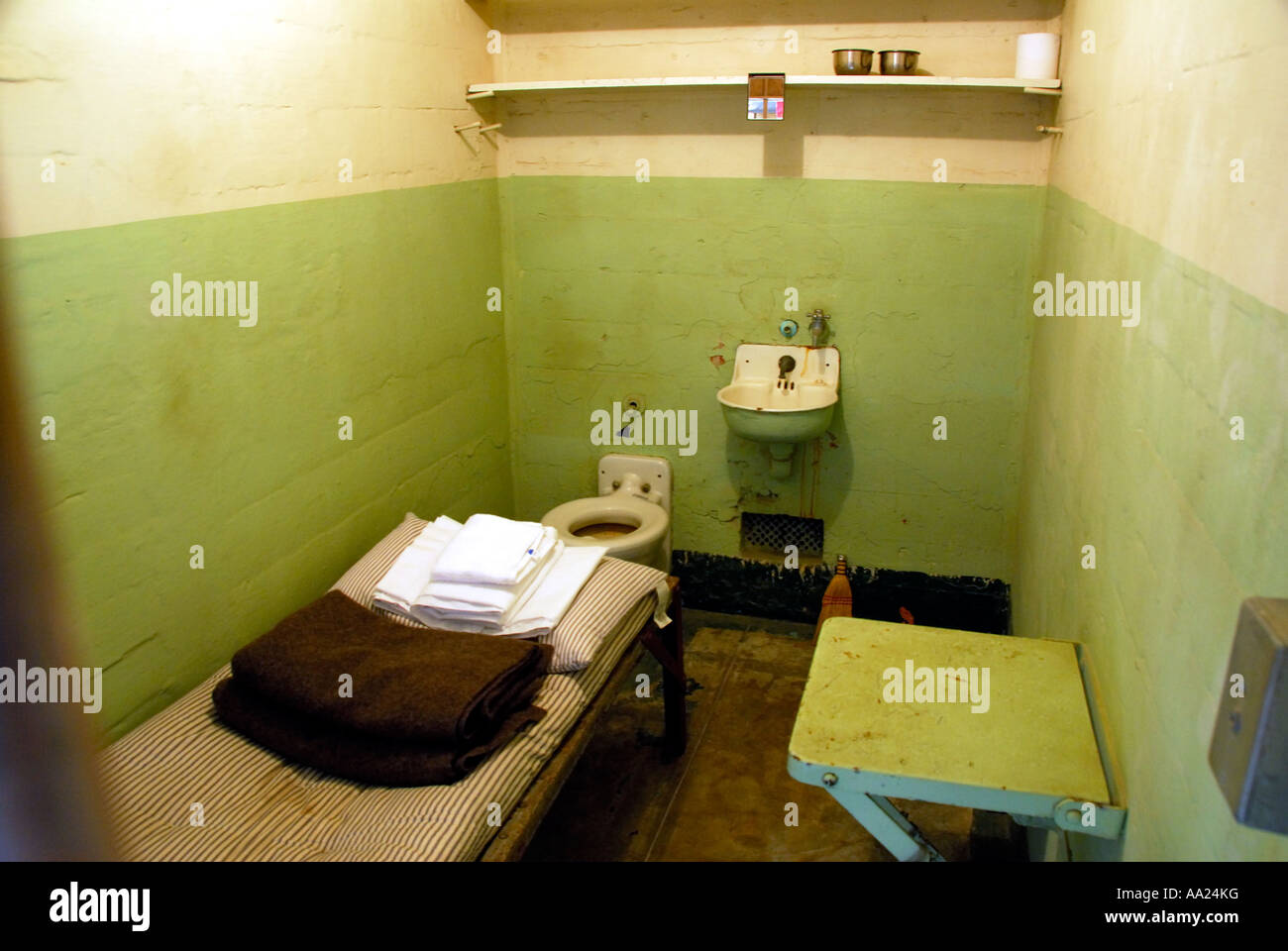 Alcatraz Gefängniszelle San Fransisco Stockfoto