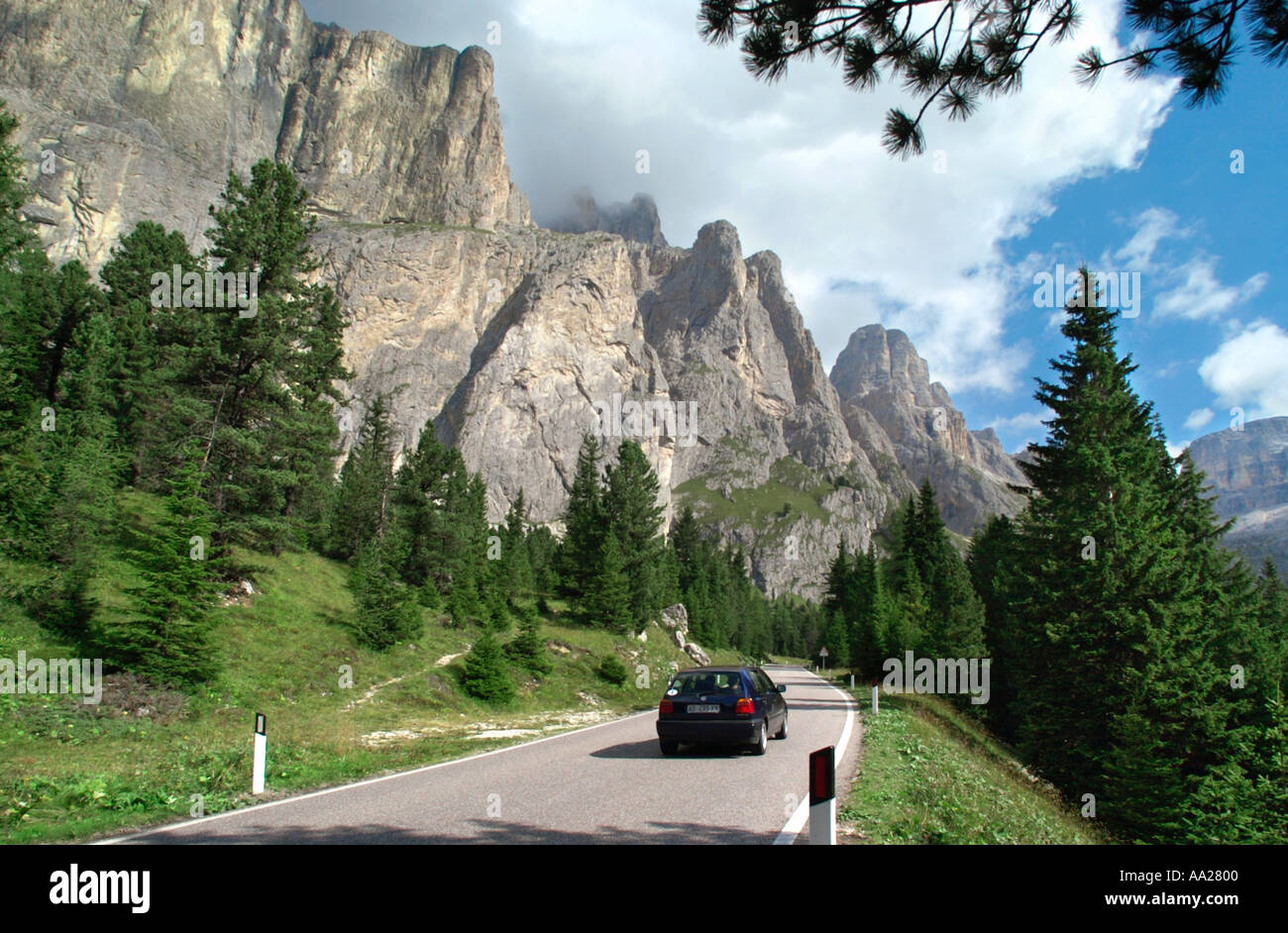 Fahrt durch die Dolomiten in Norditalien Stockfoto