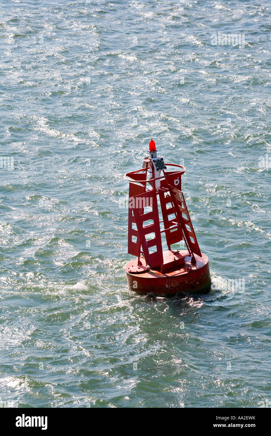 Navigation-Boje im Ärmelkanal Stockfoto