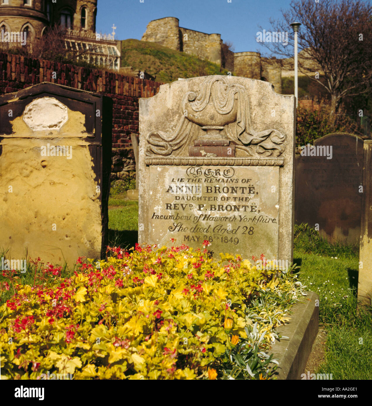 Anne Brontë s Grab, Str. Marys Kirchhof, Scarborough, North Yorkshire, England, UK. Stockfoto