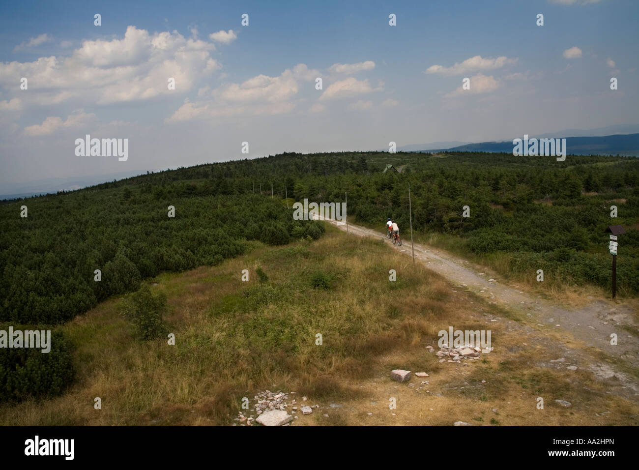 Die Gipfel der Velka Destna Big Rainy Mountain im Orlicke Hory Tschechien Eagle Berge. Stockfoto