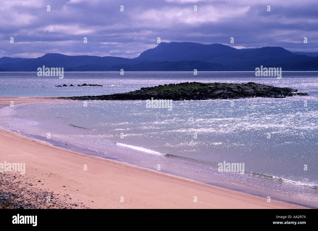 Red Point Beach West Highlands Schottland anzeigen zu Highland Region, Applecross Halbinsel Wester Ross, schottische Küste, Küste, Meer, Stockfoto