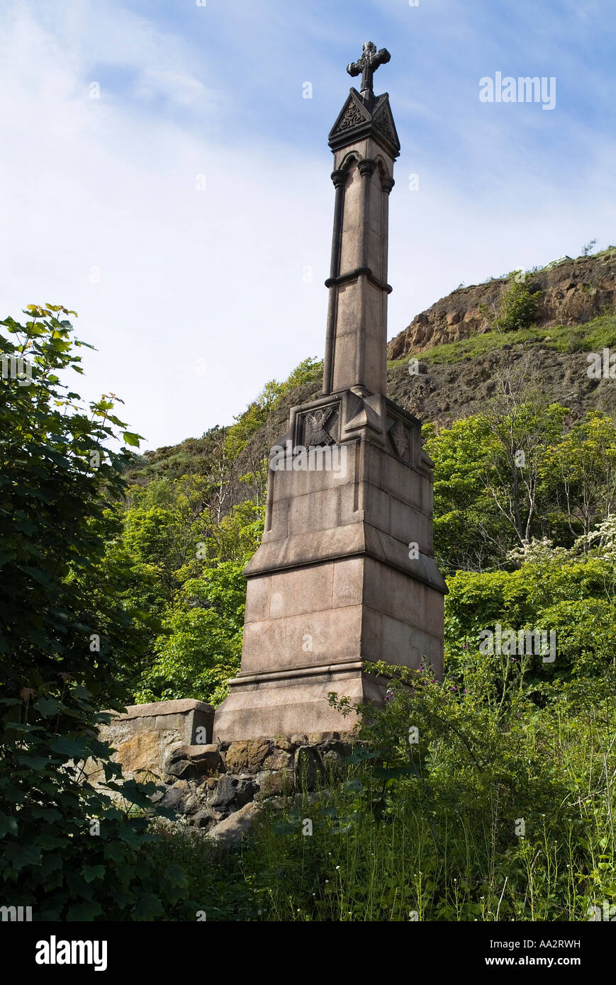 dh KINGHORN FIFE Schottische Denkmäler König Alexander III von Schottland Denkmal für den Tod eines Pferdes bei Unfällen Stockfoto