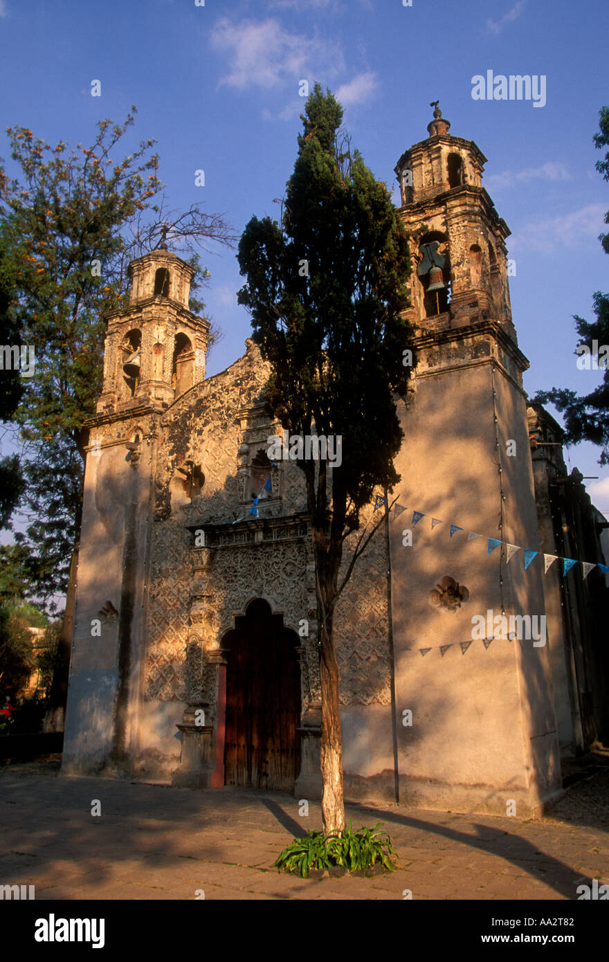 Plaza de la Conchita, Kapelle der Unbefleckten Empfängnis, die römisch-katholische Kirche, Katholizismus, coyoacan, Mexico City, Distrito Federal, Mexiko Stockfoto