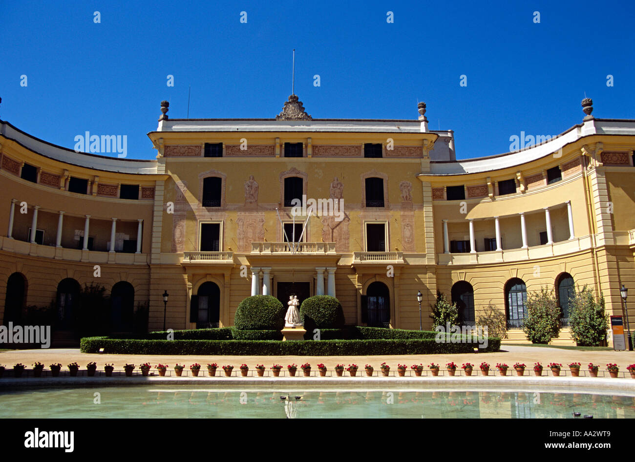 Königspalast von Pedralbes, Palau Reial de Pedralbes, Barcelona, Spanien Stockfoto