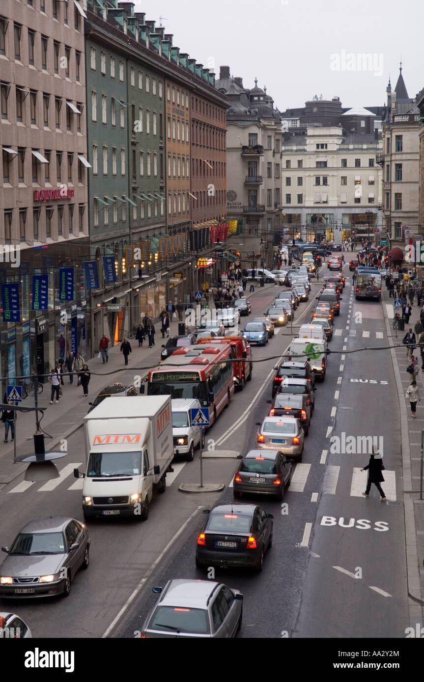 Stau in Stockholm Schweden Stockfoto
