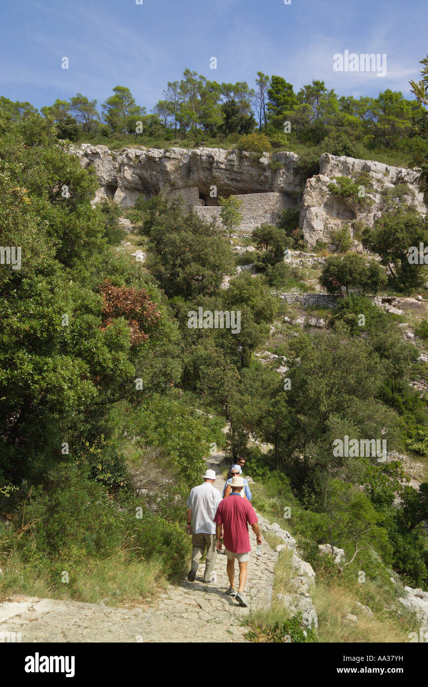 Titos Höhle Drvar Insel Vis Dalmatien Kroatien Stockfoto