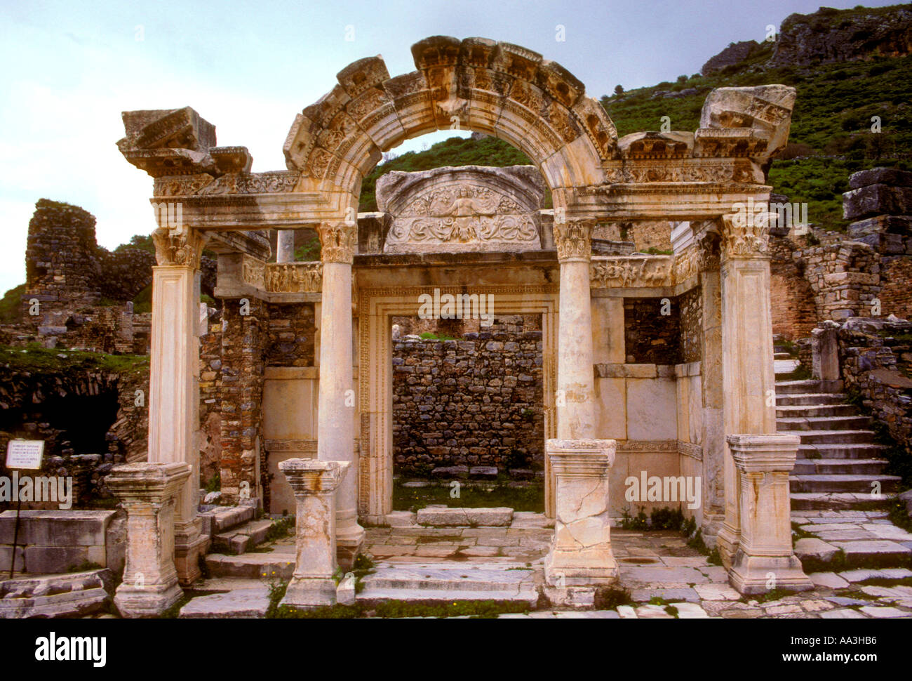 Tempel des Hadrian Ephesos Izmir Provinz der Türkei Stockfoto