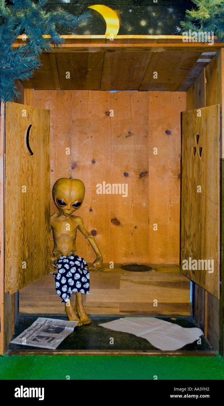 Ein Alien in einem Nebengebäude in einem Souvenirgeschäft in Roswell, New Mexico Stockfoto