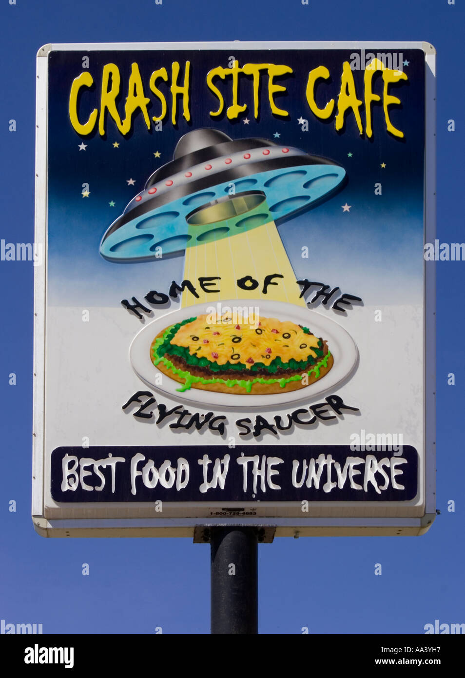 Crash-Site Cafe Zeichen in Roswell, New Mexico Stockfoto