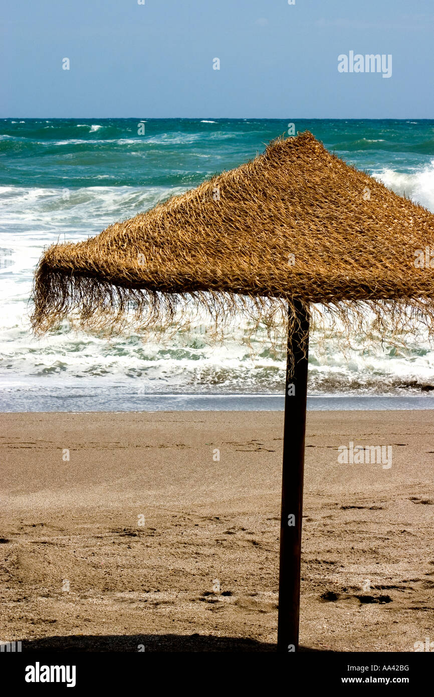 Sonnenschirm Mojacar Playa Andalusien Spanien Stockfoto