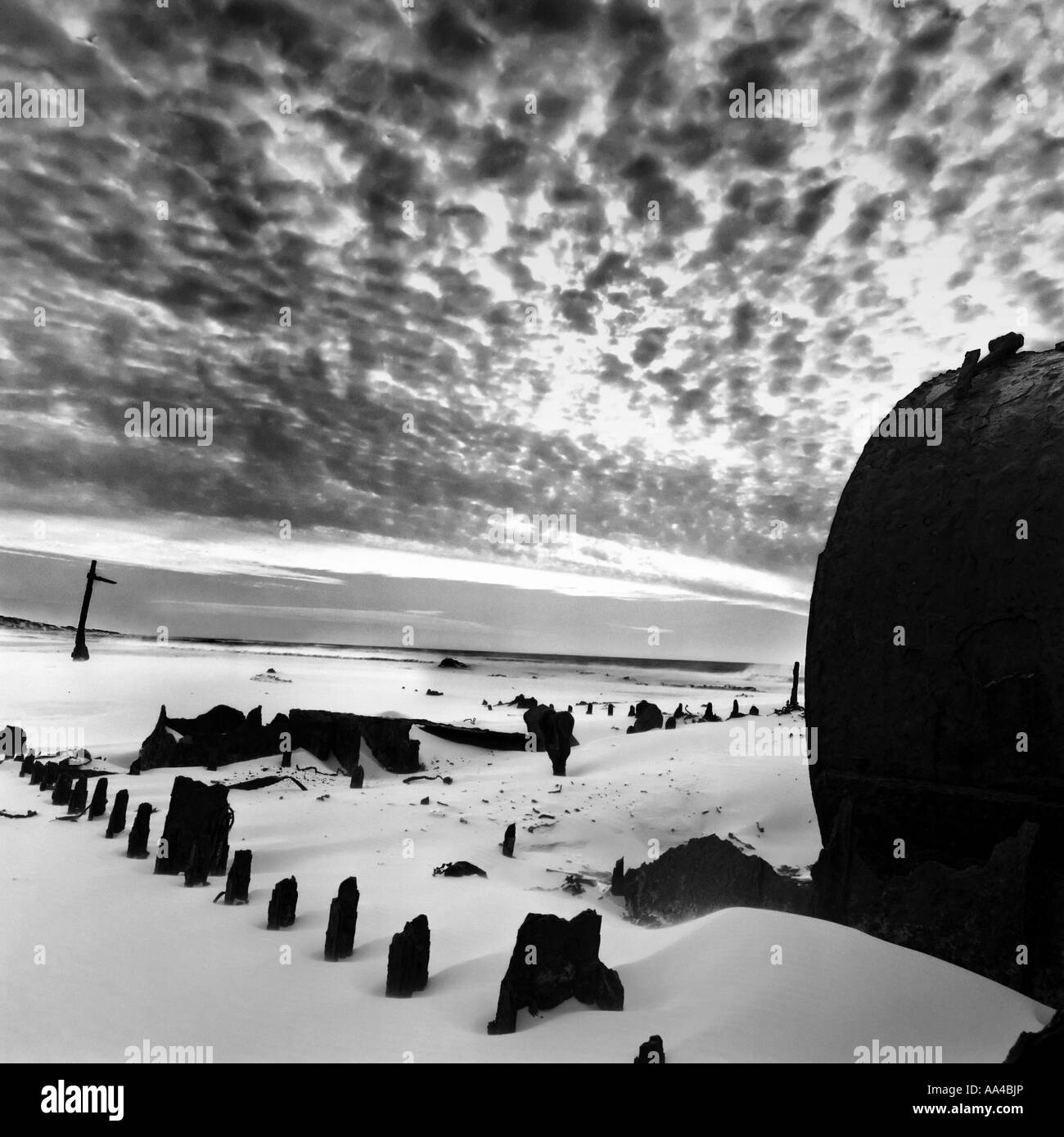 Das Wrack der ss Kakapo, Noordhoek Beach, Cape Town, Südafrika. Stockfoto