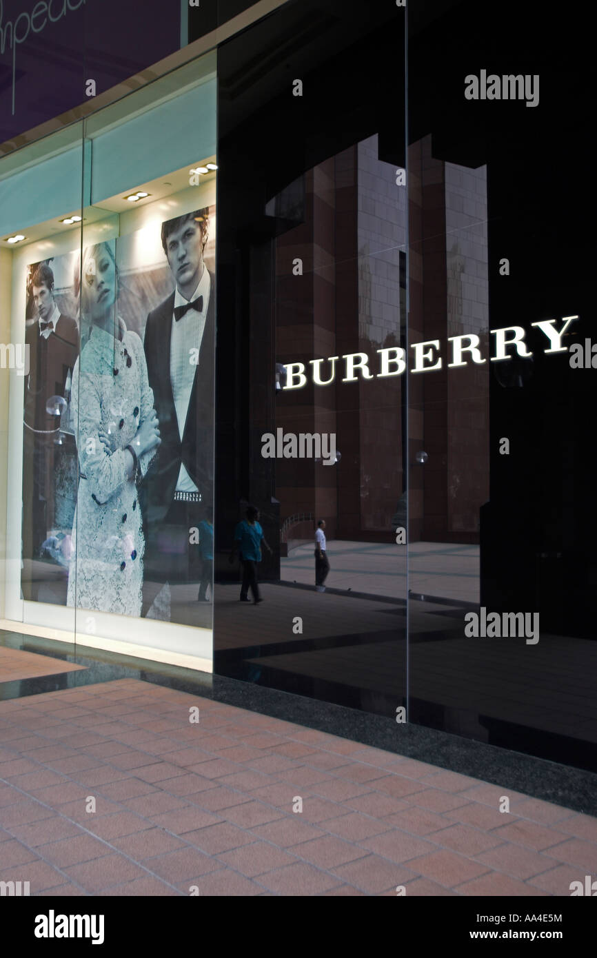 Burberry speichern Fenster Orchard Road Singapur Stockfoto