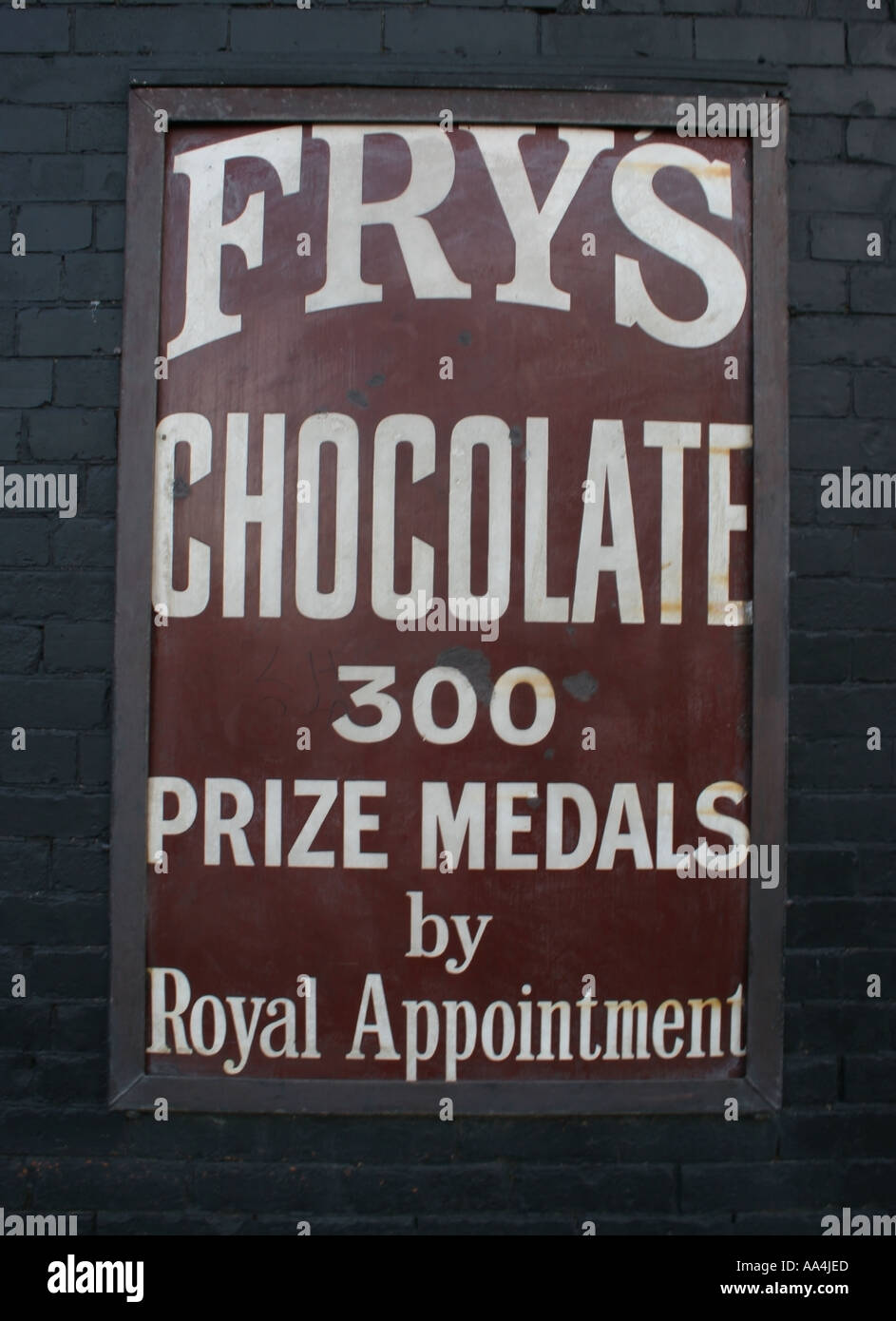Frys Schokolade Schild an Wand Limerick Irland Stockfoto