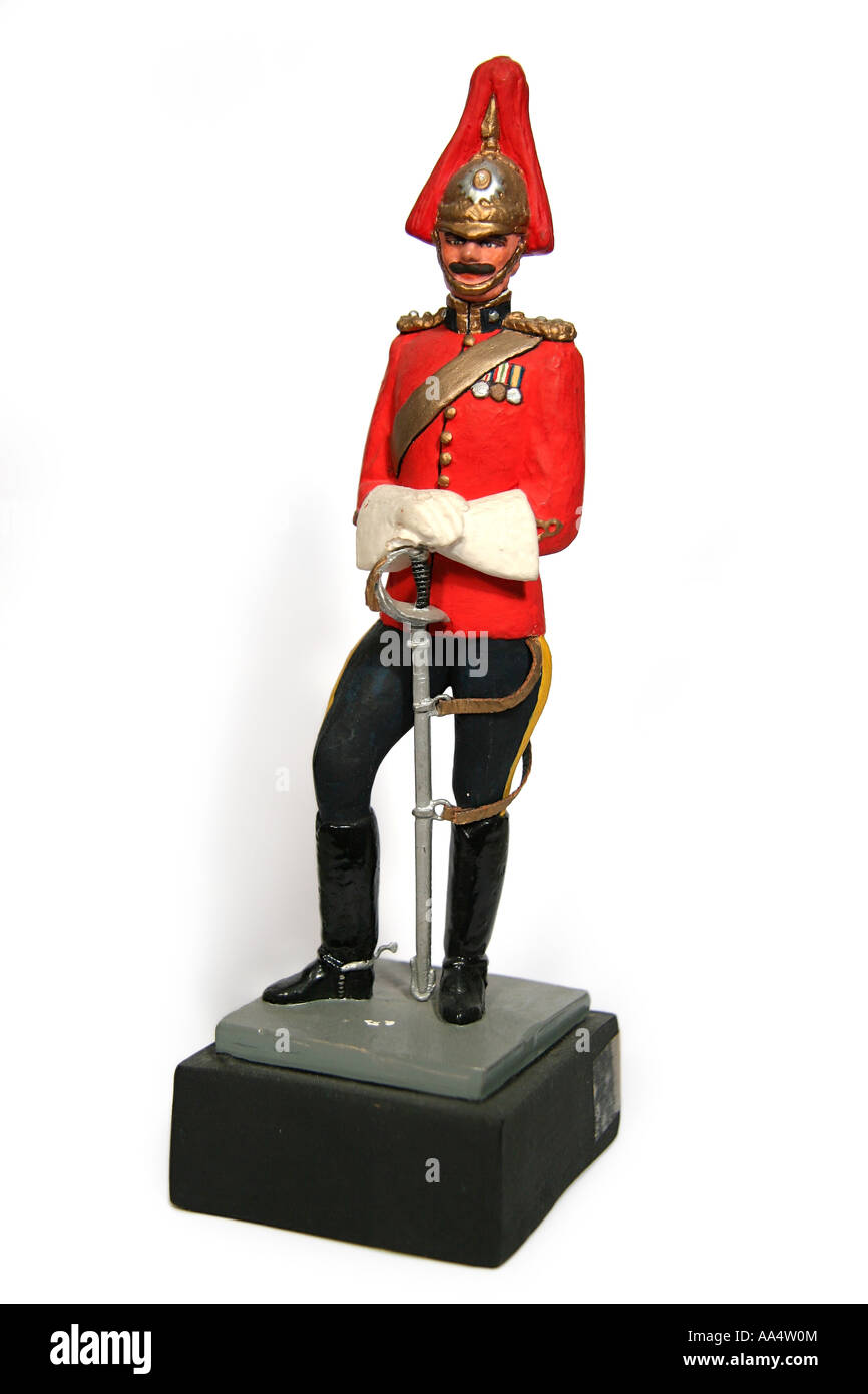 Lackierten Modell von einem 1st King es Dragoon Guards Soldat Skulptur von Howard F. Willetts. Stockfoto