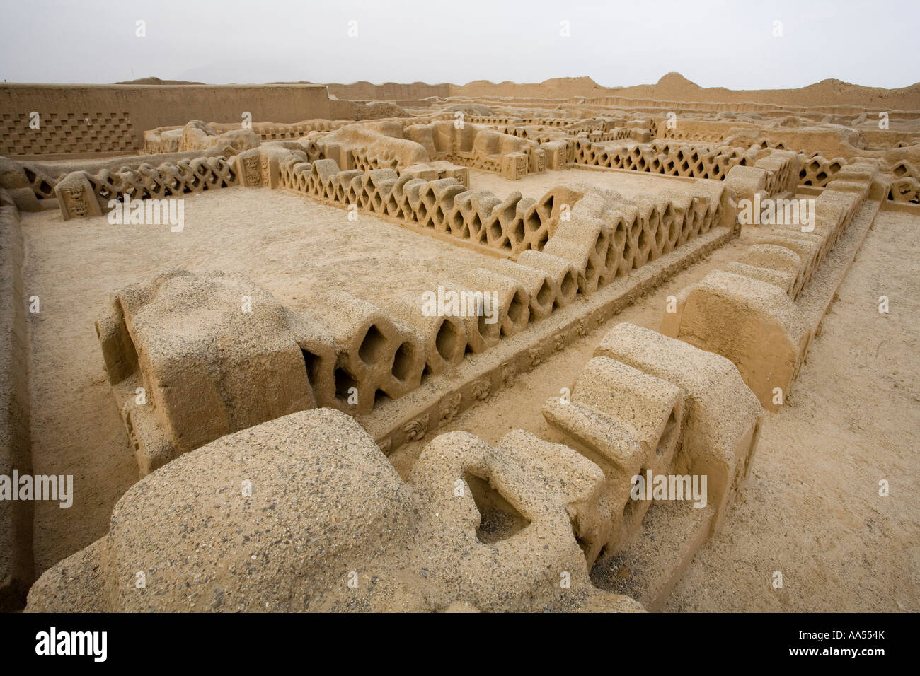 Die Ruinen von Chan Chan im Norden Perus Stockfoto