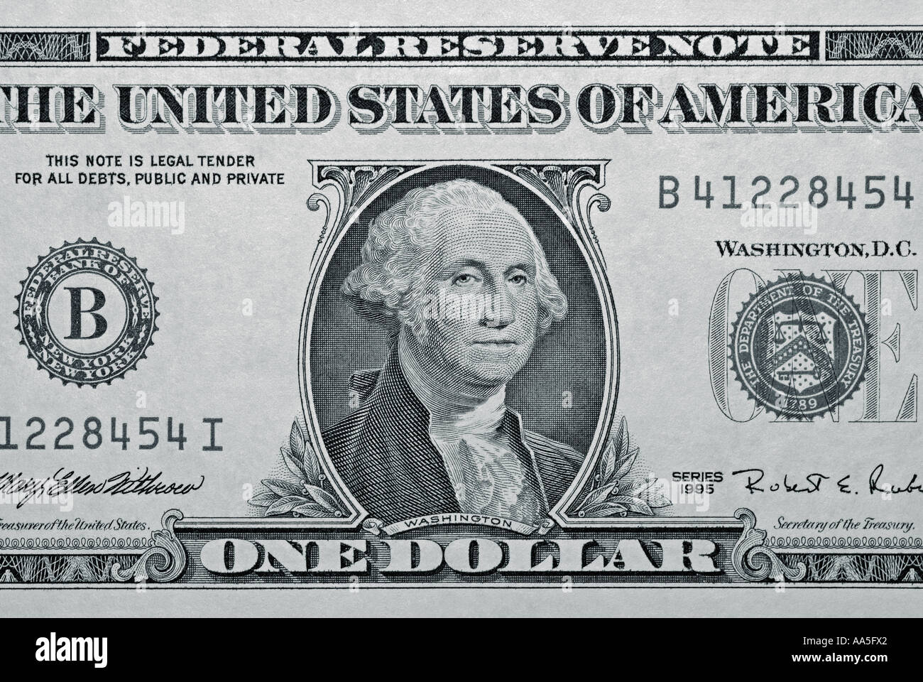 Frame schließen von ein Vereinigte Staaten von Amerika eine Dollarnote auffüllen Stockfoto