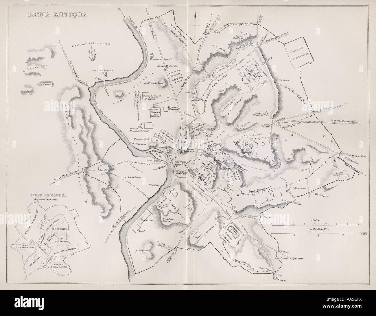 Karte des antiken Rom Stockfoto
