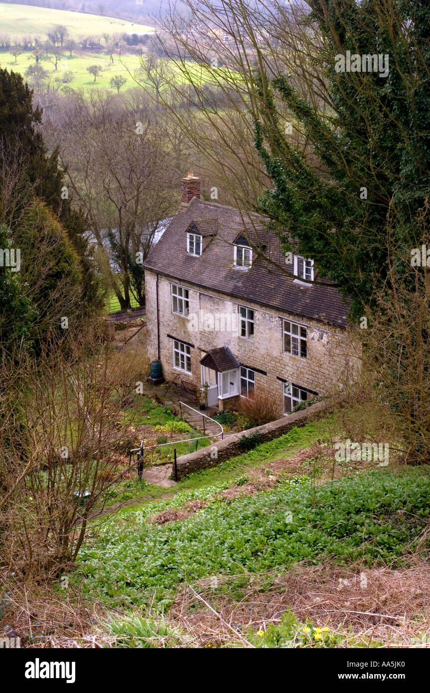 Rosebank Cottage, Slad, Buch wo Laurie Lee wuchs auf und zentrale zu seinem berühmten "Apfelwein mit Rosie". Stockfoto