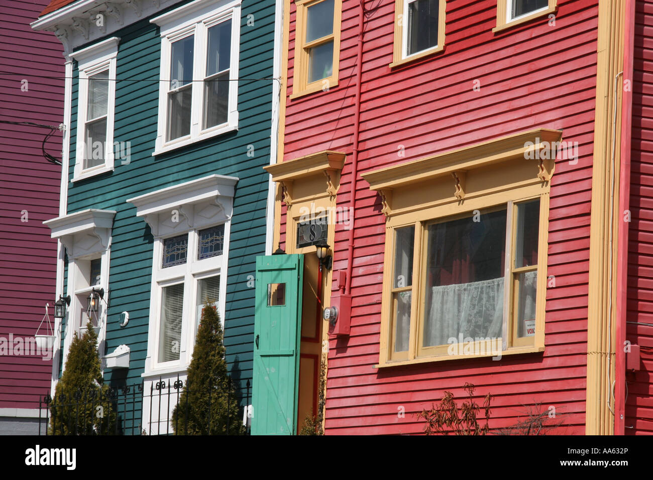 Alte Häuser in der Innenstadt von St. John s Neufundland Stockfoto