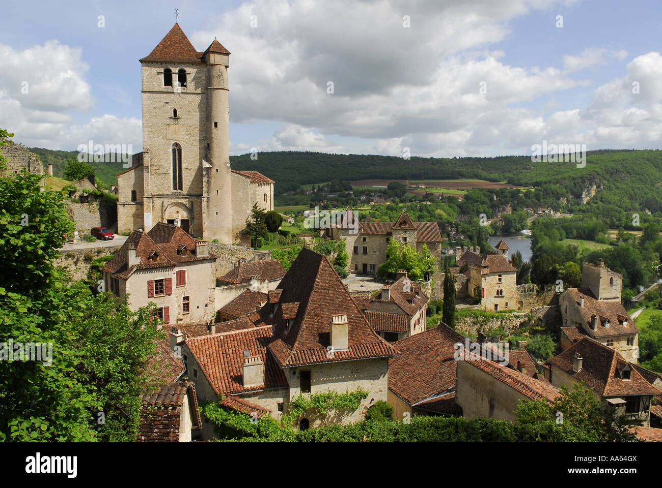 St Cirq Lapopie, Dordogne, Frankreich Stockfoto