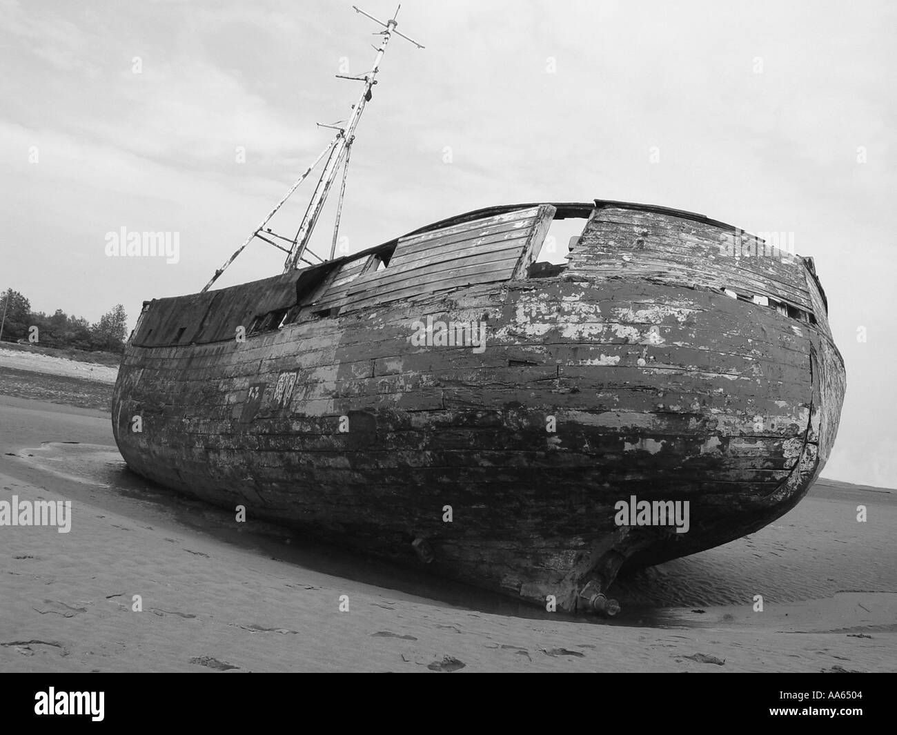 Altes Segelschiff in Barry Harbour in der Küstenstadt Barry South Wales GB 2003 Stockfoto