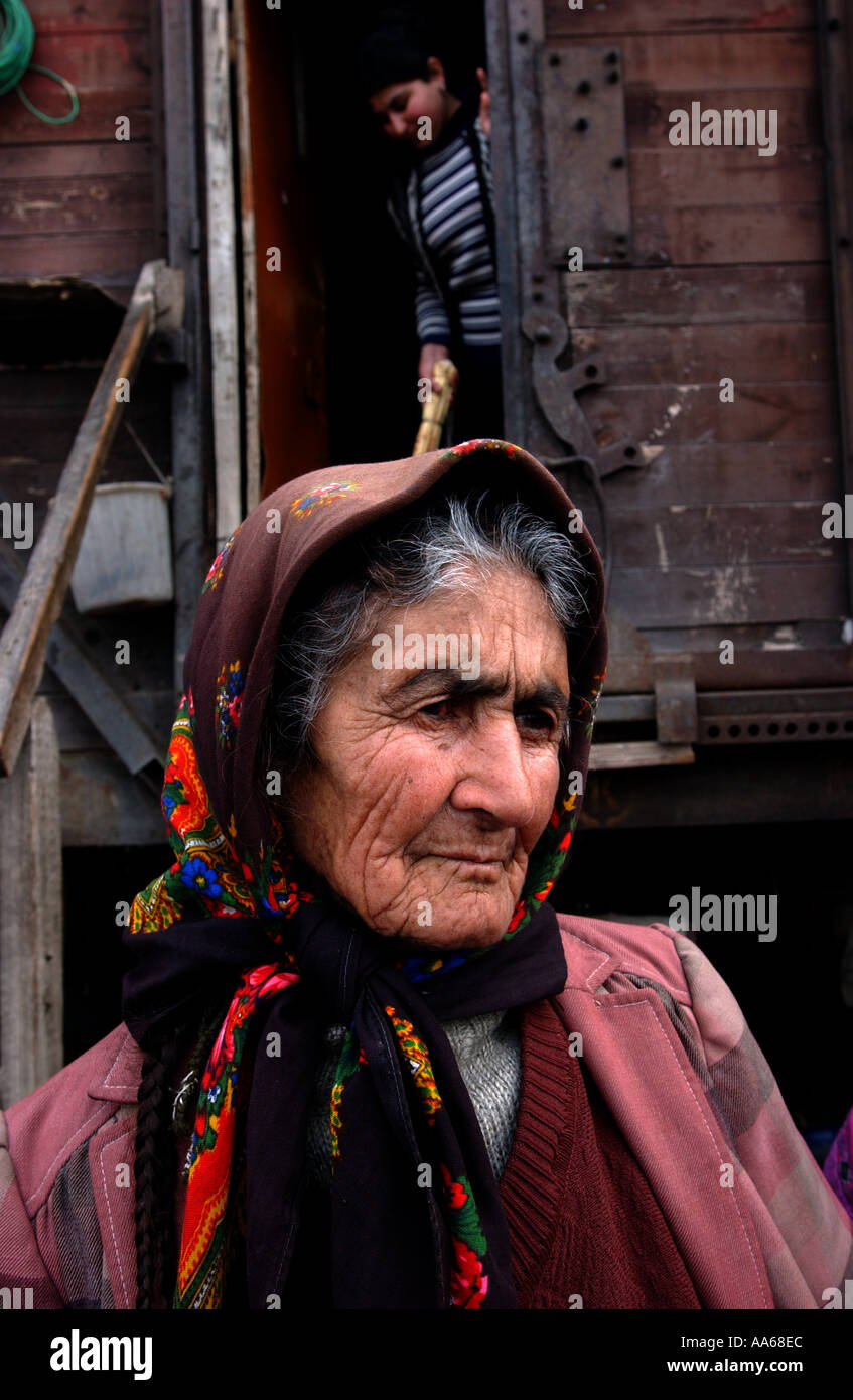 İmişli Bezirk Aserbaidschan 12. Januar 2003 Flüchtlinge und IDP s Binnenvertriebene leben seit den letzten zehn Jahren in Stockfoto