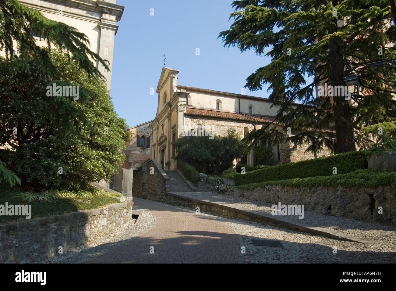 Der Aufstieg zum Schloss von Udine Stockfoto