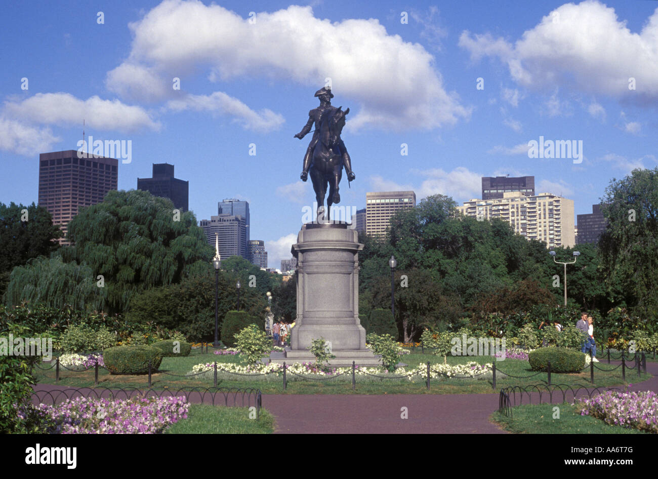 Statue von George Washington in Boston Public Garden Stockfoto