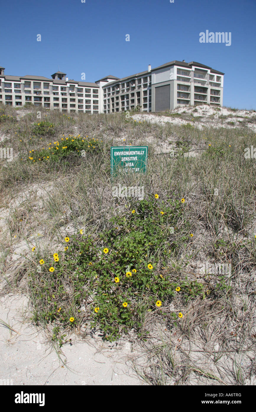 Resort und ökologisch sensiblen Gebiet bleiben aus Dünen unterzeichnen in Amelia Island Florida USA Stockfoto