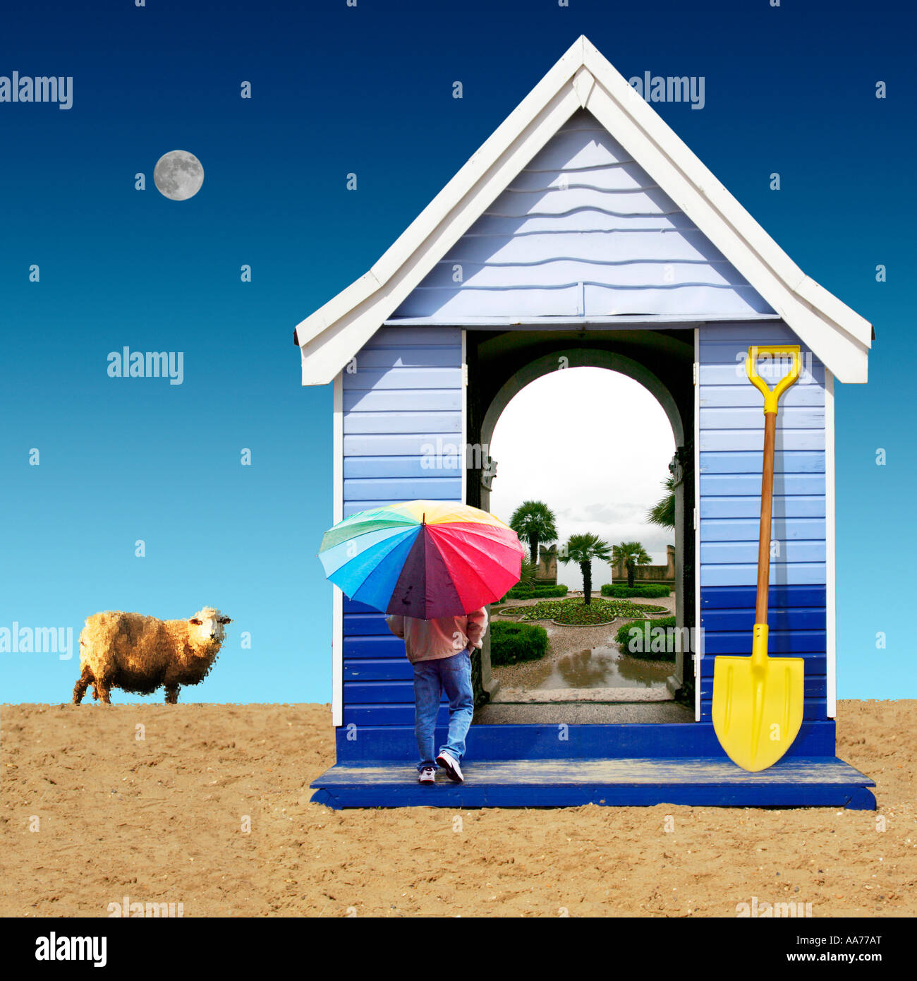 Fantasy Strandhütte. Stockfoto