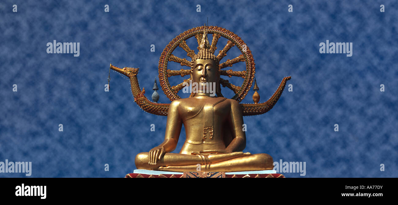 Goldene Buddha-Statue Big Buddha Koh Samui Thailand Wat Phra Yai Stockfoto