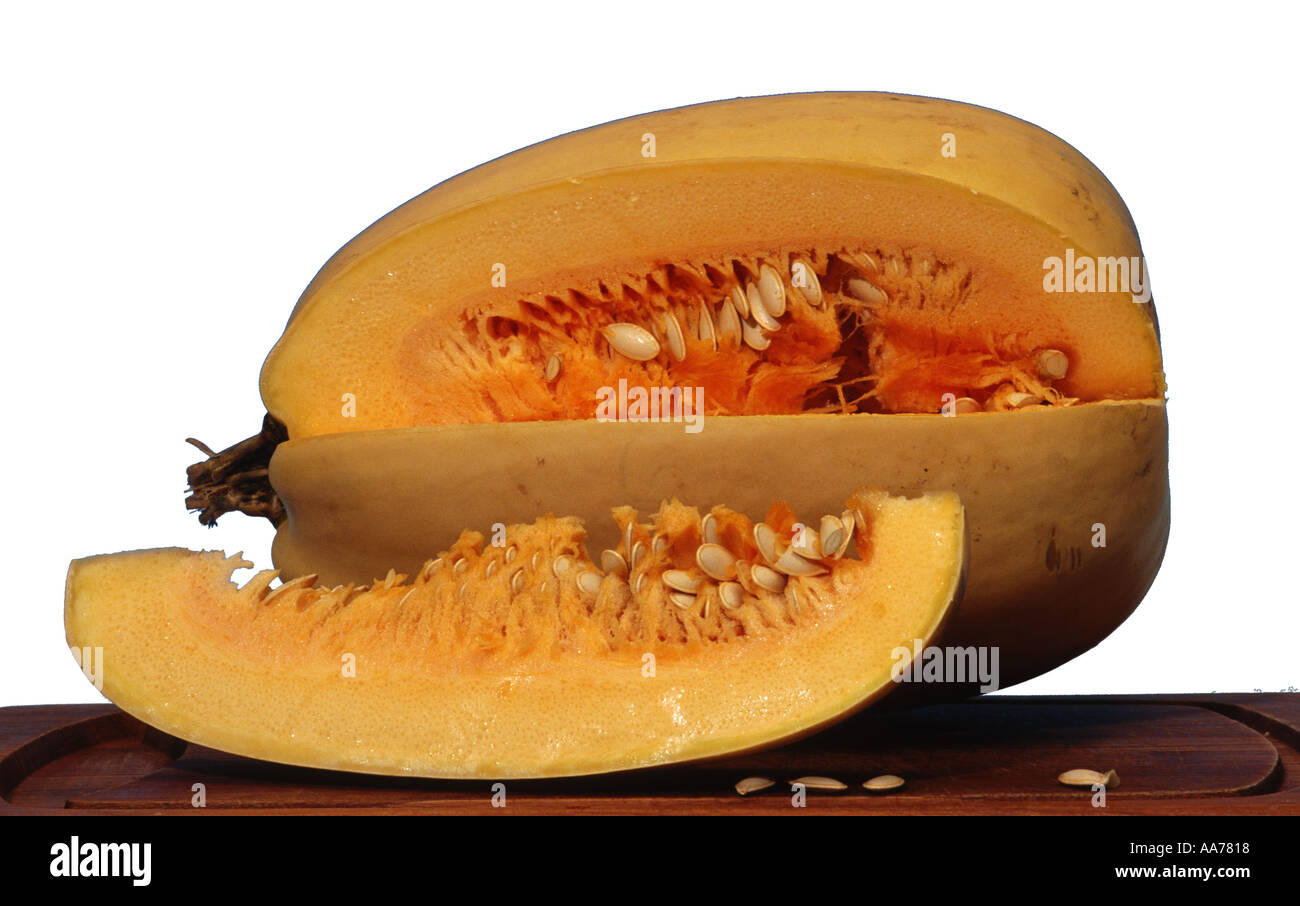 auf weißem Grund clippable geschnittenen Kürbis Stockfoto